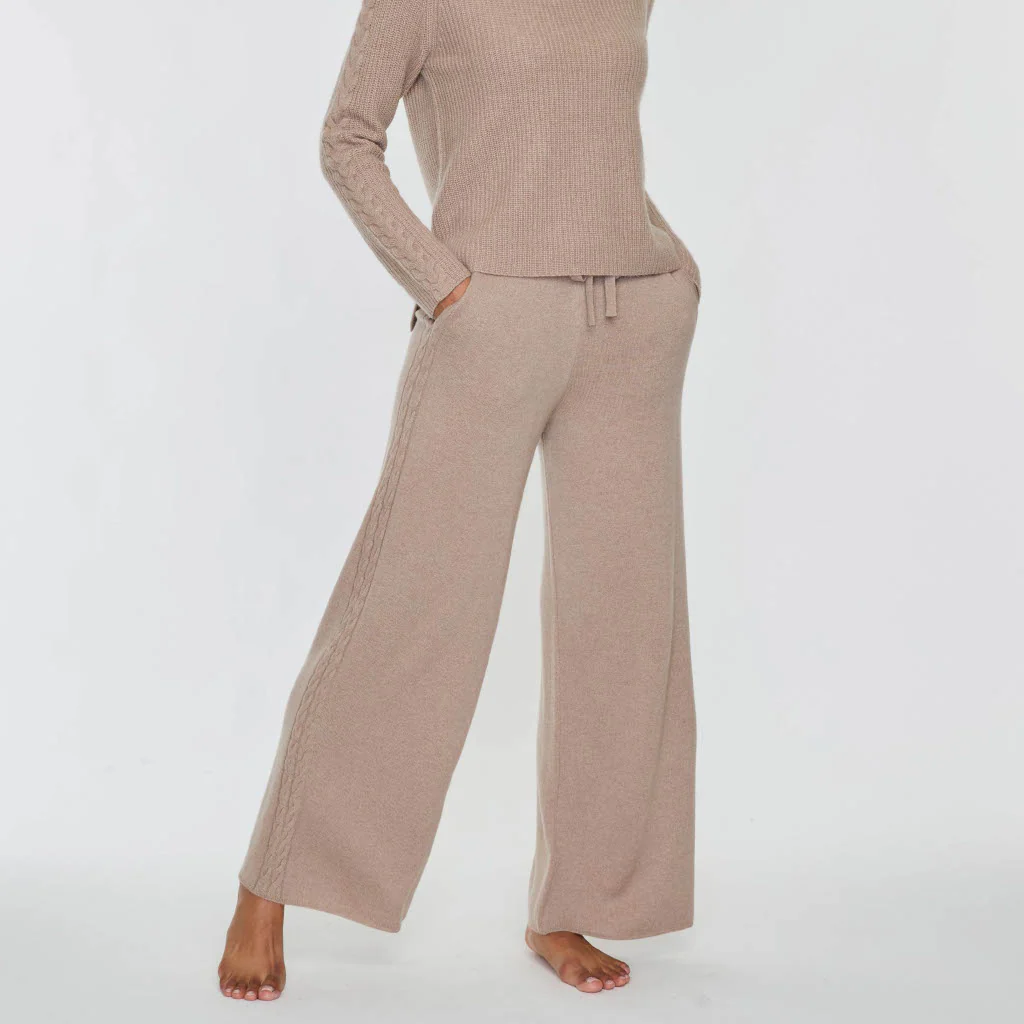 CABLE PANEL WIDE LEG PANT - Image 3