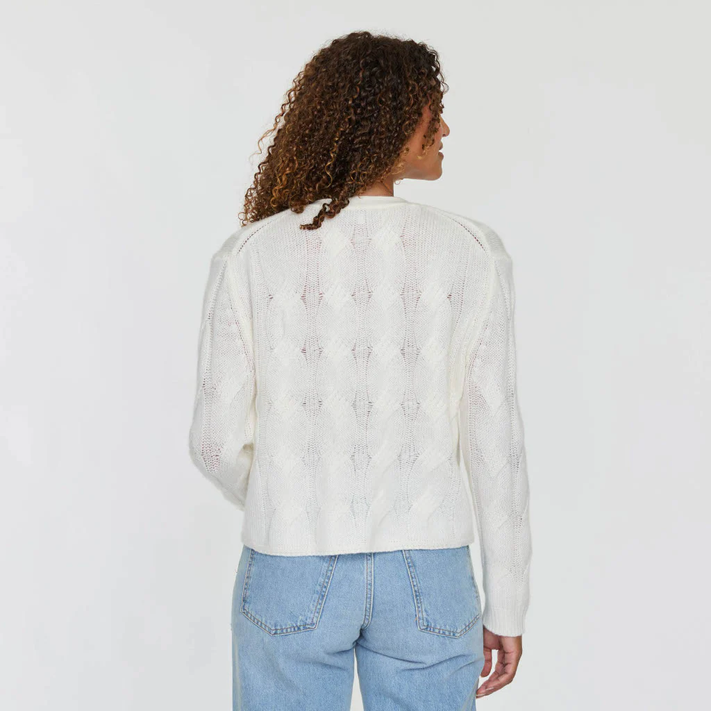 CABLE V NECK CARDIGAN - Image 3