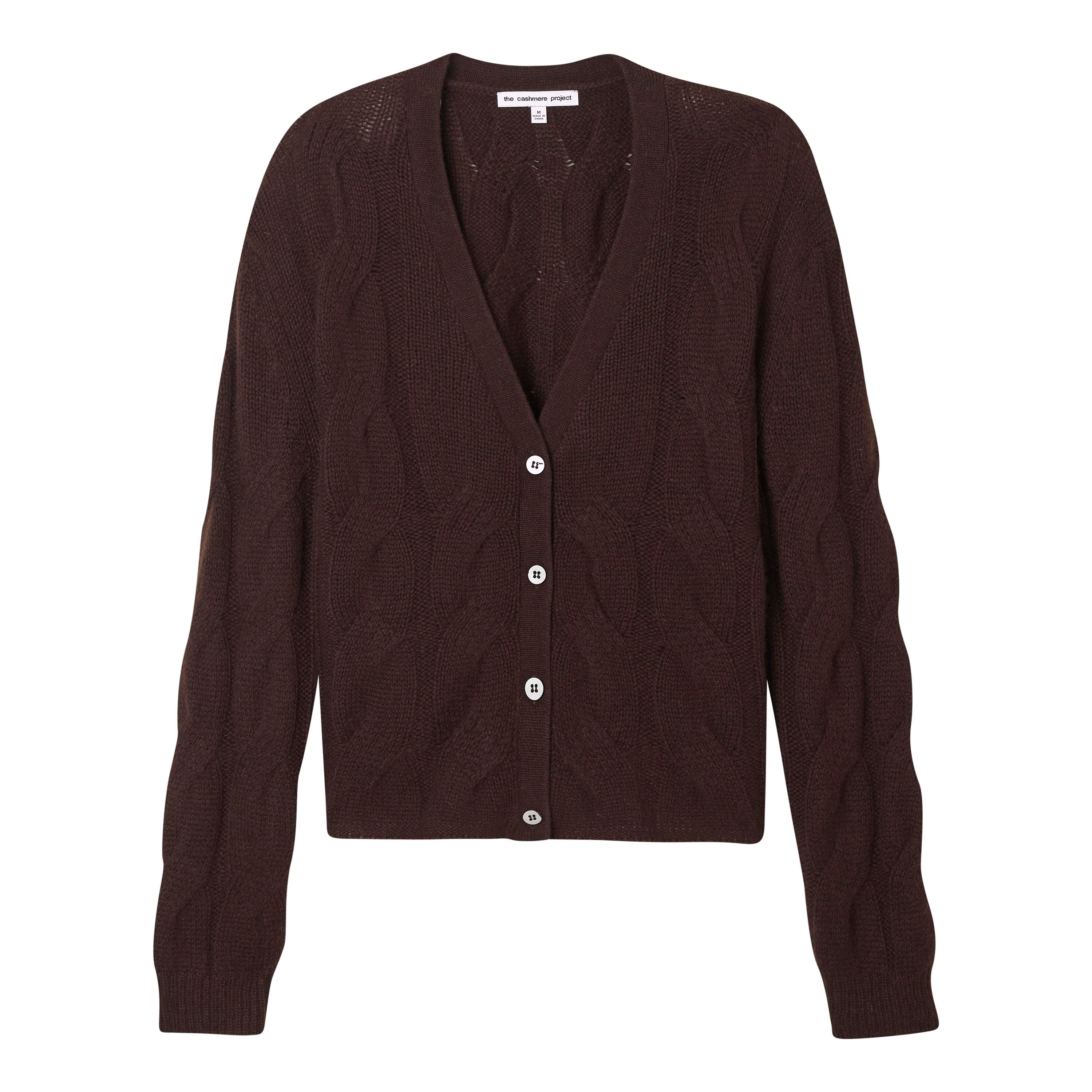 CABLE V NECK CARDIGAN - Image 4