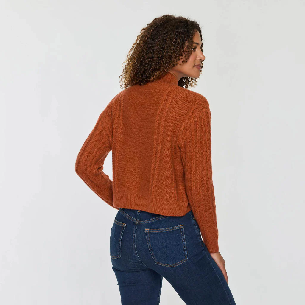 CROPPED MIXED CABLE MOCKNECK - Image 3