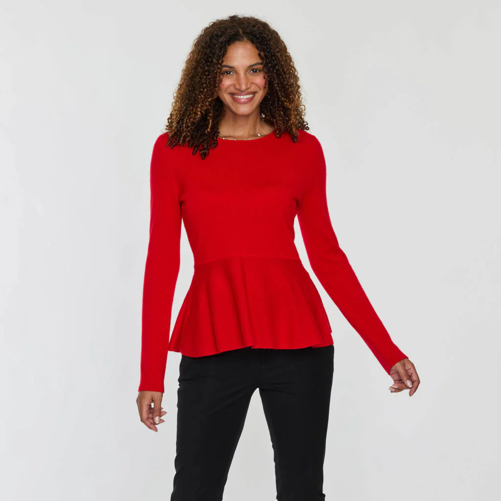 PEPLUM CASHMERE TOP