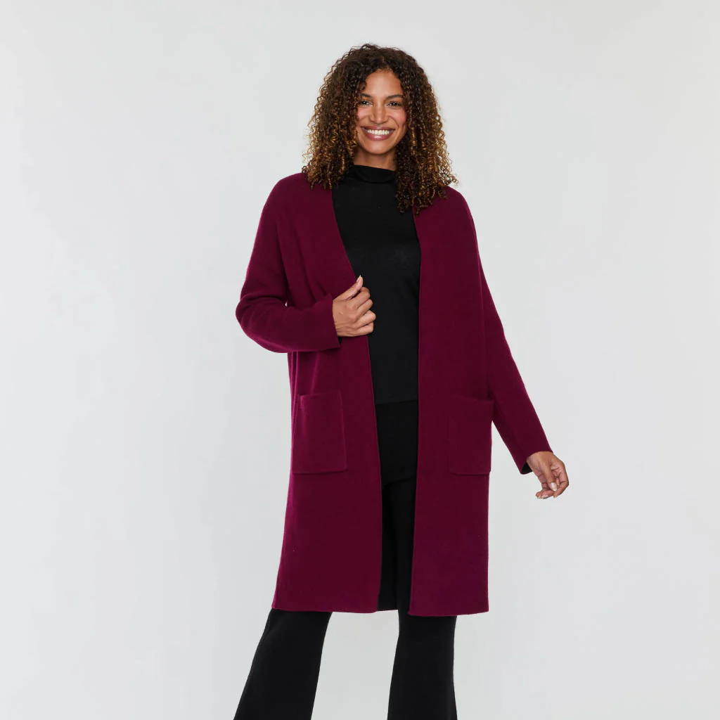 REVERSIBLE DOUBLE KNIT DUSTER