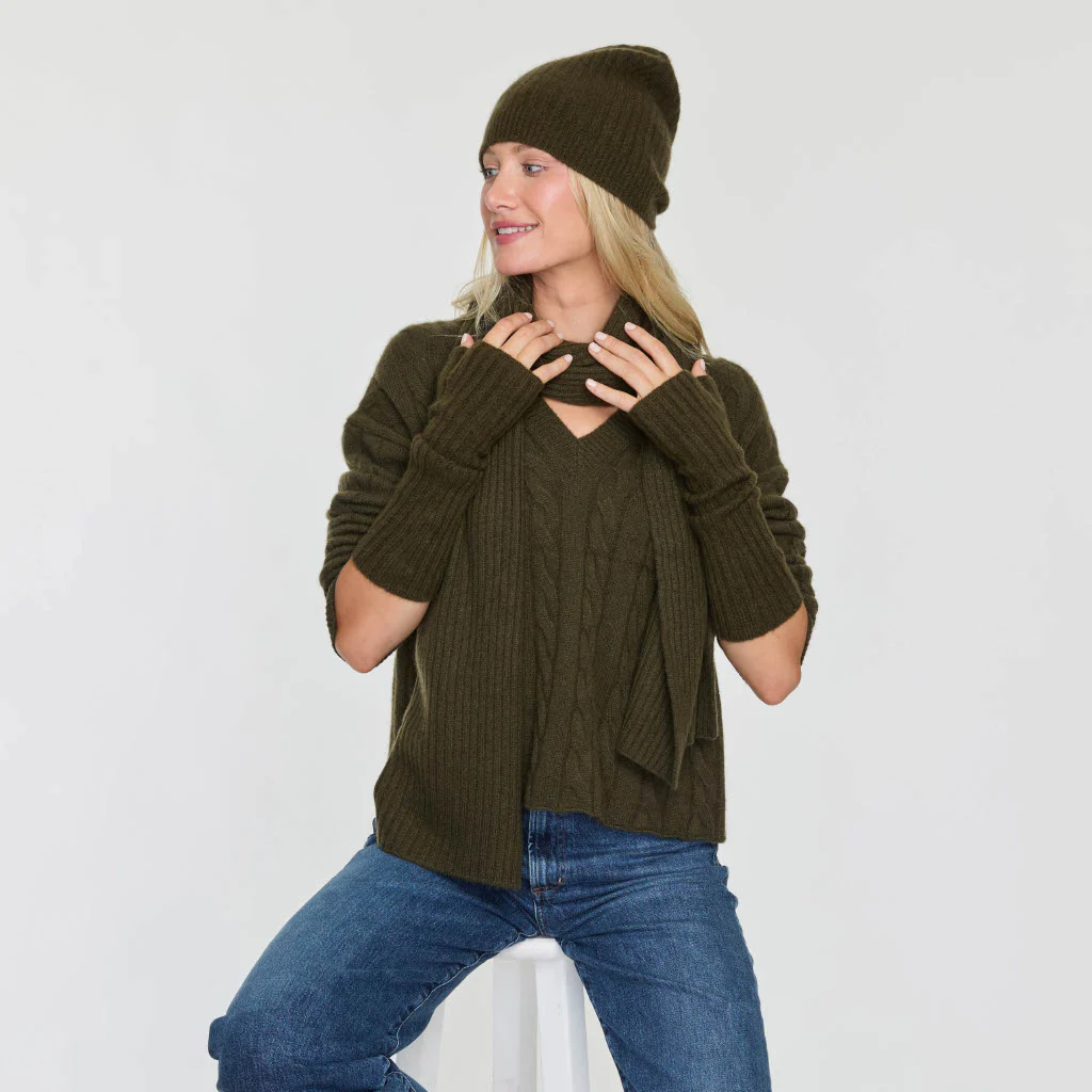 RIB LONG FINGERLESS GLOVE - Image 3