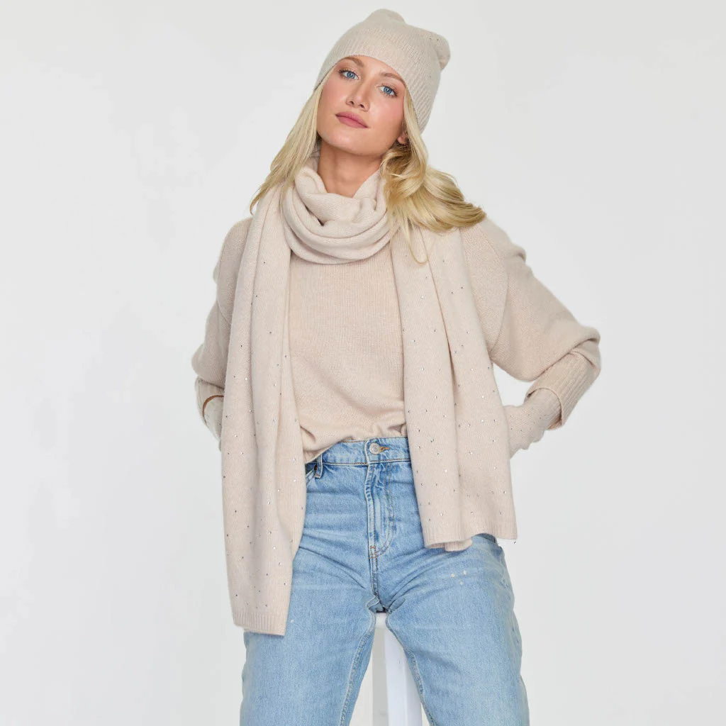 SCATTERED RHINESTONE SCARF - Image 2