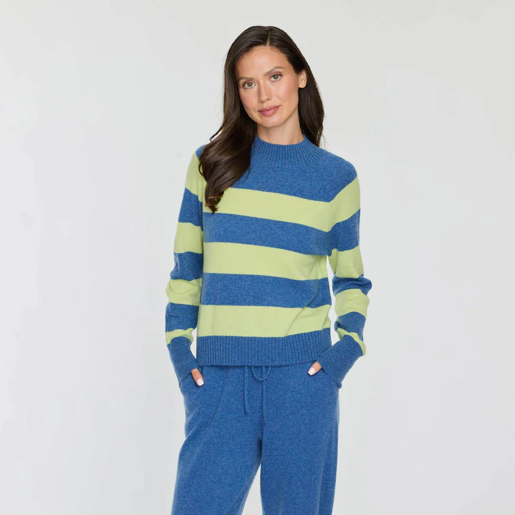 STRIPED MINI MOCKNECK
