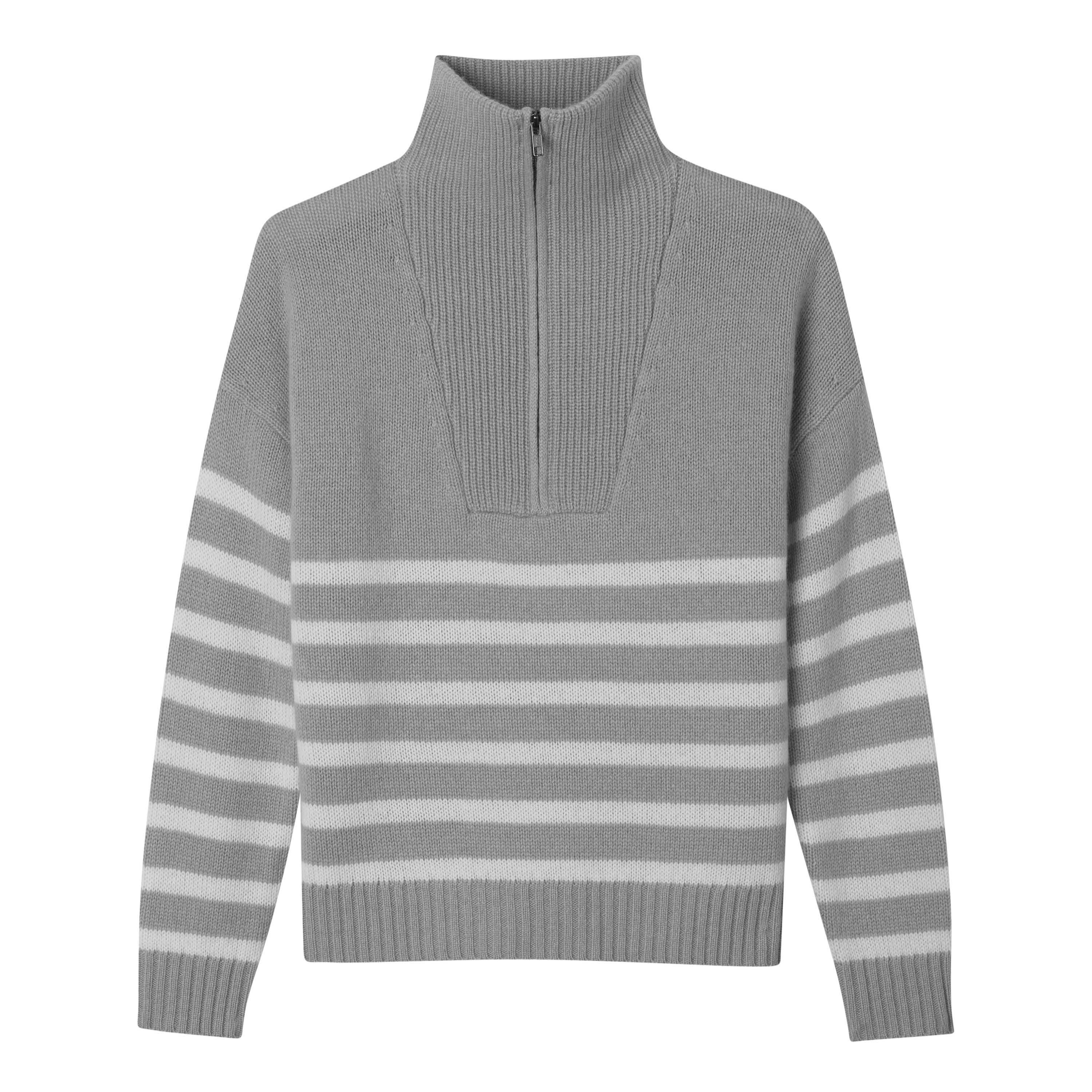 STRIPED QUARTER ZIP MOCK - Image 3
