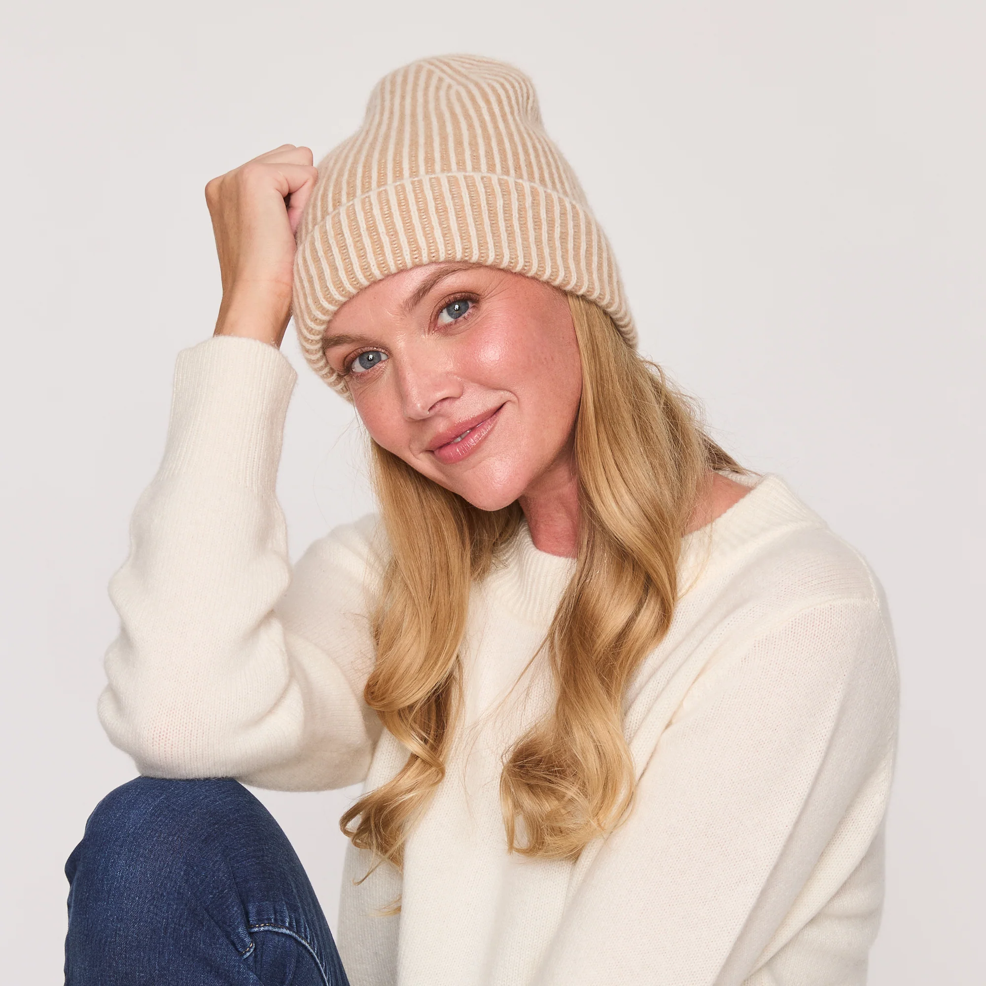 TWO TONE RIBBED HAT - Image 4