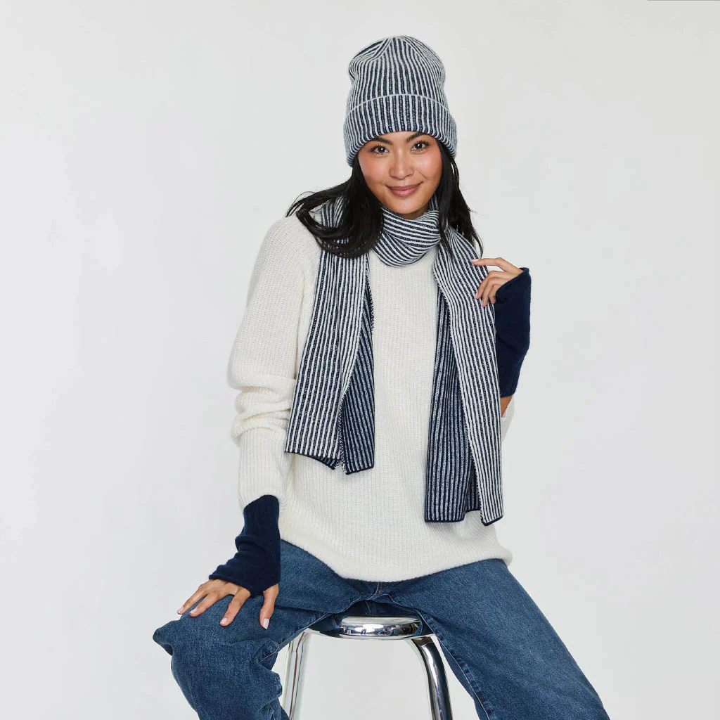 TWO TONE RIBBED SCARF - Image 3